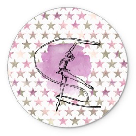 Коврик для мышки круглый с принтом gymnastics в Ухте, резина и полиэстер | круглая форма, изображение наносится на всю лицевую часть | Тематика изображения на принте: gymnastics | гимнастика | художественная гимнастика