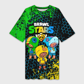 Платье-футболка 3D Brawl Stars Leon Trio: в Ухте,  |  | 3 леона | brawl stars | brawl stars leon | leon | leon green | leon sally | leon shark | бравл старс | леон | леон акула | леон огонь | леон салли | леон старс | леоны
