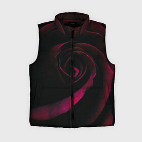 Женский жилет утепленный 3D Dark Rose: в Ухте,  |  | art | dark | flower | red | rose | арт | бутон | лепестки | роза | текстура | темный | цветы