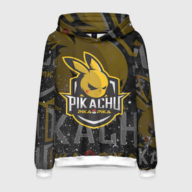 Мужская толстовка 3D с принтом Pikachu в Ухте, 100% полиэстер | двухслойный капюшон со шнурком для регулировки, мягкие манжеты на рукавах и по низу толстовки, спереди карман-кенгуру с мягким внутренним слоем. | Тематика изображения на принте: game | pika pika | pikachu | pokemon | арт | женские темы | игра | кино | лого | мужские | пика | пика пика | пикачу | подарка | покемон | фильм