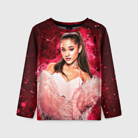 Детский лонгслив 3D с принтом Ariana в Ухте, 100% полиэстер | длинные рукава, круглый вырез горловины, полуприлегающий силуэт
 | ariana grande | music | singer | альбом | ариана гранде | арт | девушки | звезда | знаменитость | любимые | музыка | певцы | персонаж | портрет | сша