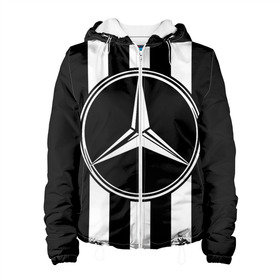 Женская куртка 3D с принтом MERCEDES-BENZ в Ухте, ткань верха — 100% полиэстер, подклад — флис | прямой крой, подол и капюшон оформлены резинкой с фиксаторами, два кармана без застежек по бокам, один большой потайной карман на груди. Карман на груди застегивается на липучку | amg | auto | brabus | carbon | mercedes | sport | авто | автомобиль | автомобильные | амг | брабус | бренд | карбон | марка | машины | мерседес | спорт