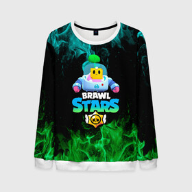 Мужской свитшот 3D с принтом Sprout Brawl Stars в Ухте, 100% полиэстер с мягким внутренним слоем | круглый вырез горловины, мягкая резинка на манжетах и поясе, свободная посадка по фигуре | brawl | brawl stars | sprout | бравл | бравл старс | росток | спраут | спраут brawl stars | спроут