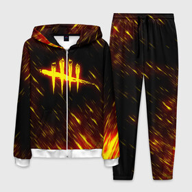 Мужской костюм 3D с принтом DEAD BY DAYLIGHT. в Ухте, 100% полиэстер | Манжеты и пояс оформлены тканевой резинкой, двухслойный капюшон со шнурком для регулировки, карманы спереди | dbd | dead by daylight | survival horror | дбд | мертвы к рассвету