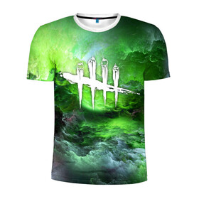 Мужская футболка 3D спортивная с принтом  DEAD BY DAYLIGHT в Ухте, 100% полиэстер с улучшенными характеристиками | приталенный силуэт, круглая горловина, широкие плечи, сужается к линии бедра | Тематика изображения на принте: dbd | dead by daylight | survival horror | дбд | мертвы к рассвету