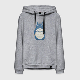 Мужская толстовка хлопок с принтом My Neighbor Totoro синий заяц в Ухте, френч-терри, мягкий теплый начес внутри (100% хлопок) | карман-кенгуру, эластичные манжеты и нижняя кромка, капюшон с подкладом и шнурком | totoro | аниме | мой сосед тоторо | мультфильм | тоторо | фэнтези | хаяо миядзаки