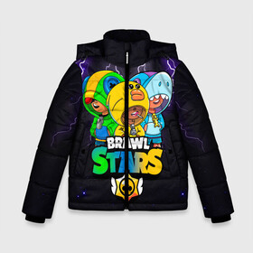 Зимняя куртка для мальчиков 3D Brawl Stars Leon Trio: в Ухте, ткань верха — 100% полиэстер; подклад — 100% полиэстер, утеплитель — 100% полиэстер | длина ниже бедра, удлиненная спинка, воротник стойка и отстегивающийся капюшон. Есть боковые карманы с листочкой на кнопках, утяжки по низу изделия и внутренний карман на молнии. 
Предусмотрены светоотражающий принт на спинке, радужный светоотражающий элемент на пуллере молнии и на резинке для утяжки | 3 леона | brawl stars | brawl stars leon | leon | leon green | leon sally | leon shark | бравл старс | леон | леон акула | леон огонь | леон салли | леон старс | леоны