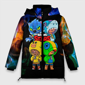 Женская зимняя куртка 3D с принтом Brawl Stars Leon Quattro в Ухте, верх — 100% полиэстер; подкладка — 100% полиэстер; утеплитель — 100% полиэстер | длина ниже бедра, силуэт Оверсайз. Есть воротник-стойка, отстегивающийся капюшон и ветрозащитная планка. 

Боковые карманы с листочкой на кнопках и внутренний карман на молнии | brawl leon | brawl stars | leon | leon green | leon sally | leon shark | leon wolf | бравл старс | леон | леон акула | леон бравл | леон волк | леон салли