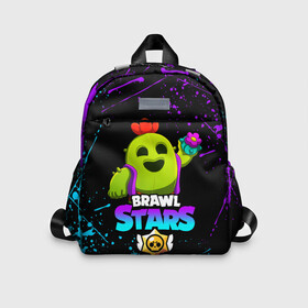 Детский рюкзак 3D с принтом BRAWL STARS SPIKE в Ухте, 100% полиэстер | лямки с регулируемой длиной, сверху петелька, чтобы рюкзак можно было повесить на вешалку. Основное отделение закрывается на молнию, как и внешний карман. Внутри дополнительный карман. По бокам два дополнительных кармашка | bibi | brawl stars | coach mike | crow | leon | leon shark | max | mecha crow | mr.p | phoenix | sally leon | spike | sprout | unicorn | virus 8 bit | werewolf | ворон | оборотень | пингвин