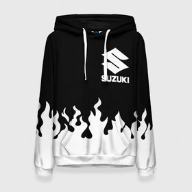 Женская толстовка 3D с принтом SUZUKI (10) в Ухте, 100% полиэстер  | двухслойный капюшон со шнурком для регулировки, мягкие манжеты на рукавах и по низу толстовки, спереди карман-кенгуру с мягким внутренним слоем. | suzuki | авто | автомобиль | сузуки