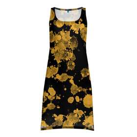 Платье-майка 3D с принтом Тай Дай в Ухте, 100% полиэстер | полуприлегающий силуэт, широкие бретели, круглый вырез горловины, удлиненный подол сзади. | tie dye | абстракция | брызги | брызги краски | варенка | индастриал | краска | оранжевые | оранжевый | пятна | пятна краски | тай дай | хлоркой