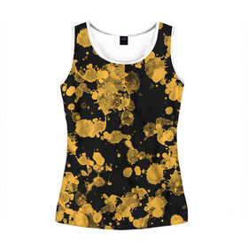 Женская майка 3D с принтом Тай Дай в Ухте, 100% полиэстер | круглая горловина, прямой силуэт, длина до линии бедра | tie dye | абстракция | брызги | брызги краски | варенка | индастриал | краска | оранжевые | оранжевый | пятна | пятна краски | тай дай | хлоркой