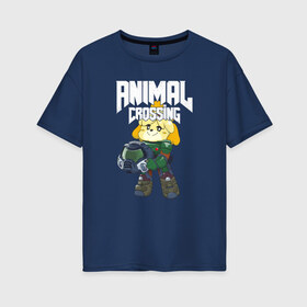 Женская футболка хлопок Oversize с принтом Animal Crossing в Ухте, 100% хлопок | свободный крой, круглый ворот, спущенный рукав, длина до линии бедер
 | animal crossing | isabelle | tom nook | энимал кроссинг