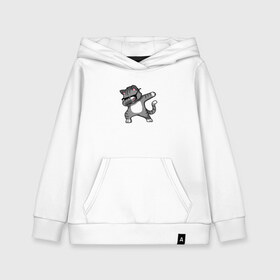 Детская толстовка хлопок с принтом Кот в Ухте, 100% хлопок | Круглый горловой вырез, эластичные манжеты, пояс, капюшен | cat | арт | кот | кот в очках | котейка | котик | минимализм | рисунок | с котиком
