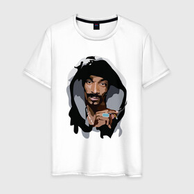 Мужская футболка хлопок с принтом Snoop Dogg в Ухте, 100% хлопок | прямой крой, круглый вырез горловины, длина до линии бедер, слегка спущенное плечо. | 2pac | black | dog | dr dre | hip hop | rap | snoop dogg | west coast | гангстер | микрофон | музыка | рифма | рэп | рэпер | снуп дог | собака | хип хоп