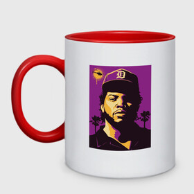 Кружка двухцветная с принтом Ice Cube в Ухте, керамика | объем — 330 мл, диаметр — 80 мм. Цветная ручка и кайма сверху, в некоторых цветах — вся внутренняя часть | Тематика изображения на принте: 2pac | black | compton | dog | dr dre | hip hop | ice cube | nwa | rap | snoop dogg | west coast | westside | айс кьюб | гангстер | голос улиц | микрофон | музыка | рифма | рэп | рэпер | хип хоп