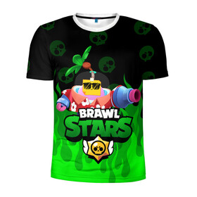 Мужская футболка 3D спортивная с принтом СПРАУТ BRAWL STARS в Ухте, 100% полиэстер с улучшенными характеристиками | приталенный силуэт, круглая горловина, широкие плечи, сужается к линии бедра | brawl | brawl stars | brawl stars sprout | clash | sprout | tropical sprout | бравл старс | игра | мобильные игры | спраут | тропический спрут