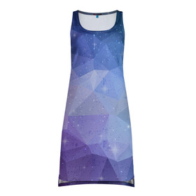 Платье-майка 3D с принтом КОСМОС в Ухте, 100% полиэстер | полуприлегающий силуэт, широкие бретели, круглый вырез горловины, удлиненный подол сзади. | geometry | kaleidoscope | pattern | pilygon | polyscape | space | textures | tie dye | абстракт | броня | вселенная | геометрия | города | каледоскоп | космос | паттерн | полигон | полискейп | природа | тай дай | текстура | текстуры