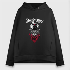 Женское худи Oversize хлопок Dangerous: в Ухте, френч-терри — 70% хлопок, 30% полиэстер. Мягкий теплый начес внутри —100% хлопок | боковые карманы, эластичные манжеты и нижняя кромка, капюшон на магнитной кнопке | dangerous | гангстер | кот | кот в каске | кот хулиган | опасен | опасность