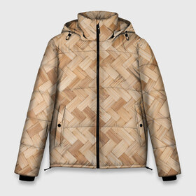 Мужская зимняя куртка 3D с принтом Паркет в Ухте, верх — 100% полиэстер; подкладка — 100% полиэстер; утеплитель — 100% полиэстер | длина ниже бедра, свободный силуэт Оверсайз. Есть воротник-стойка, отстегивающийся капюшон и ветрозащитная планка. 

Боковые карманы с листочкой на кнопках и внутренний карман на молнии. | геометрия | дерево | доски | пол