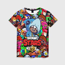 Женская футболка 3D с принтом Brawl Stars LEON SHARK в Ухте, 100% полиэфир ( синтетическое хлопкоподобное полотно) | прямой крой, круглый вырез горловины, длина до линии бедер | 8 bit | 8 бит | bibi | brawl | brawl stars | crow | leon | spike | sprout | stars | бравл | бравл старс | браво старс | игра | компьютерная | кров | леон | онлайн | старс