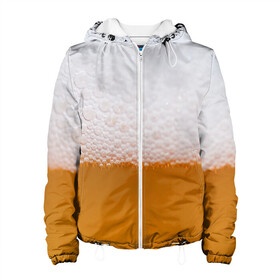 Женская куртка 3D ТЕМА:ПИВО: в Ухте, ткань верха — 100% полиэстер, подклад — флис | прямой крой, подол и капюшон оформлены резинкой с фиксаторами, два кармана без застежек по бокам, один большой потайной карман на груди. Карман на груди застегивается на липучку | beer | бир | напитки | пенное