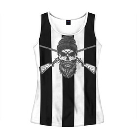 Женская майка 3D с принтом Охота в Ухте, 100% полиэстер | круглая горловина, прямой силуэт, длина до линии бедра | gun | hunting | skull | strip | weapons | оружие | охота | полоска | ружьё | череп