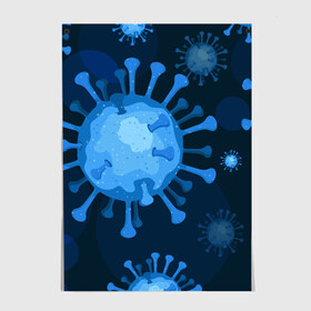 Постер с принтом Сorona virus infection в Ухте, 100% бумага
 | бумага, плотность 150 мг. Матовая, но за счет высокого коэффициента гладкости имеет небольшой блеск и дает на свету блики, но в отличии от глянцевой бумаги не покрыта лаком | 19 | 19. повязка | bacteria | corona | covid | virus | бактерия | ковид | корона | короно | маска | медицинская | микробы | организмы