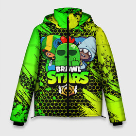 Мужская зимняя куртка 3D с принтом Brawl Stars TRIO в Ухте, верх — 100% полиэстер; подкладка — 100% полиэстер; утеплитель — 100% полиэстер | длина ниже бедра, свободный силуэт Оверсайз. Есть воротник-стойка, отстегивающийся капюшон и ветрозащитная планка. 

Боковые карманы с листочкой на кнопках и внутренний карман на молнии. | 8 bit | 8 бит | bibi | brawl | brawl stars | crow | leon | spike | sprout | stars | бравл | бравл старс | браво старс | игра | компьютерная | кров | леон | онлайн | старс