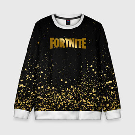 Детский свитшот 3D с принтом FORTNITE GOLDEN | ФОРТНАЙТ ЗОЛОТО в Ухте, 100% полиэстер | свободная посадка, прямой крой, мягкая тканевая резинка на рукавах и понизу свитшота | deadmau5 | fortnite | fortnite 2 | fortnite x маршмелло | ikonik | marshmello | ninja | ninja streamer | raven | travis scott | ворон | иконик | ниндзя | пили | рейвен | трэвис скотт | фортнайт