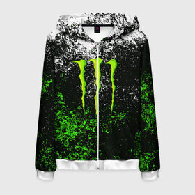 Мужская толстовка 3D на молнии с принтом MONSTER ENERGY в Ухте, 100% полиэстер | длина до линии бедра, манжеты и пояс оформлены мягкой тканевой резинкой, двухслойный капюшон со шнурком для регулировки, спереди молния, по бокам два кармана | black monster | bmx | claw | cybersport | energy | monster | monster energy | moto | motocross | race | sport | киберспорт | когти | монстер энерджи | монстр | мото | мотокросс | ралли | скейтбординг | спорт | т | энергия