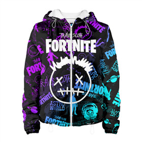 Женская куртка 3D с принтом TRAVIS SCOTT+FORTNITE в Ухте, ткань верха — 100% полиэстер, подклад — флис | прямой крой, подол и капюшон оформлены резинкой с фиксаторами, два кармана без застежек по бокам, один большой потайной карман на груди. Карман на груди застегивается на липучку | america | astro jack | astroworld | cactus jack | fortnite | fortnite 2 | fortnite х | rap | travis scott | usa | wish you were here | америка | астро джек | зарубежный реп | кактус джек | реп | сша | трэвис скотт | фортнайт | фортнайт 2