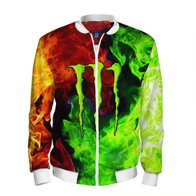 Мужской бомбер 3D с принтом MONSTER ENERGY в Ухте, 100% полиэстер | застегивается на молнию, по бокам два кармана без застежек, по низу бомбера и на воротнике - эластичная резинка | black monster | bmx | claw | cybersport | energy | monster | monster energy | moto | motocross | race | sport | киберспорт | когти | монстер энерджи | монстр | мото | мотокросс | ралли | скейтбординг | спорт | т | энергия
