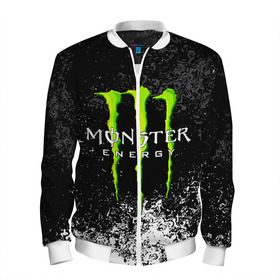 Мужской бомбер 3D с принтом MONSTER ENERGY в Ухте, 100% полиэстер | застегивается на молнию, по бокам два кармана без застежек, по низу бомбера и на воротнике - эластичная резинка | black monster | bmx | claw | cybersport | energy | monster | monster energy | moto | motocross | race | sport | киберспорт | когти | монстер энерджи | монстр | мото | мотокросс | ралли | скейтбординг | спорт | т | энергия