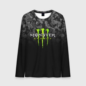Мужской лонгслив 3D с принтом MONSTER ENERGY в Ухте, 100% полиэстер | длинные рукава, круглый вырез горловины, полуприлегающий силуэт | black monster | bmx | claw | cybersport | energy | monster | monster energy | moto | motocross | race | sport | киберспорт | когти | монстер энерджи | монстр | мото | мотокросс | ралли | скейтбординг | спорт | т | энергия