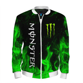 Мужской бомбер 3D с принтом MONSTER ENERGY в Ухте, 100% полиэстер | застегивается на молнию, по бокам два кармана без застежек, по низу бомбера и на воротнике - эластичная резинка | black monster | bmx | claw | cybersport | energy | monster | monster energy | moto | motocross | race | sport | киберспорт | когти | монстер энерджи | монстр | мото | мотокросс | ралли | скейтбординг | спорт | т | энергия