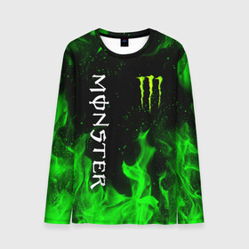 Мужской лонгслив 3D с принтом MONSTER ENERGY  в Ухте, 100% полиэстер | длинные рукава, круглый вырез горловины, полуприлегающий силуэт | black monster | bmx | claw | cybersport | energy | monster | monster energy | moto | motocross | race | sport | киберспорт | когти | монстер энерджи | монстр | мото | мотокросс | ралли | скейтбординг | спорт | т | энергия