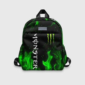 Детский рюкзак 3D с принтом MONSTER ENERGY  в Ухте, 100% полиэстер | лямки с регулируемой длиной, сверху петелька, чтобы рюкзак можно было повесить на вешалку. Основное отделение закрывается на молнию, как и внешний карман. Внутри дополнительный карман. По бокам два дополнительных кармашка | Тематика изображения на принте: black monster | bmx | claw | cybersport | energy | monster | monster energy | moto | motocross | race | sport | киберспорт | когти | монстер энерджи | монстр | мото | мотокросс | ралли | скейтбординг | спорт | т | энергия