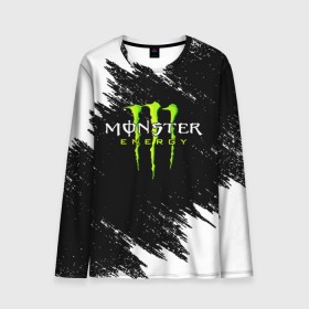 Мужской лонгслив 3D с принтом MONSTER ENERGY в Ухте, 100% полиэстер | длинные рукава, круглый вырез горловины, полуприлегающий силуэт | black monster | bmx | claw | cybersport | energy | monster | monster energy | moto | motocross | race | sport | киберспорт | когти | монстер энерджи | монстр | мото | мотокросс | ралли | скейтбординг | спорт | т | энергия