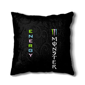Подушка 3D с принтом MONSTER ENERGY (Z) в Ухте, наволочка – 100% полиэстер, наполнитель – холлофайбер (легкий наполнитель, не вызывает аллергию). | состоит из подушки и наволочки. Наволочка на молнии, легко снимается для стирки | black monster | bmx | claw | cybersport | energy | monster | monster energy | moto | motocross | race | sport | киберспорт | когти | монстер энерджи | монстр | мото | мотокросс | ралли | скейтбординг | спорт | энергия