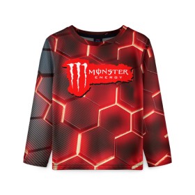 Детский лонгслив 3D с принтом MONSTER ENERGY (Z) в Ухте, 100% полиэстер | длинные рукава, круглый вырез горловины, полуприлегающий силуэт
 | black monster | bmx | claw | cybersport | energy | monster | monster energy | moto | motocross | race | sport | киберспорт | когти | монстер энерджи | монстр | мото | мотокросс | ралли | скейтбординг | спорт | т | энергия