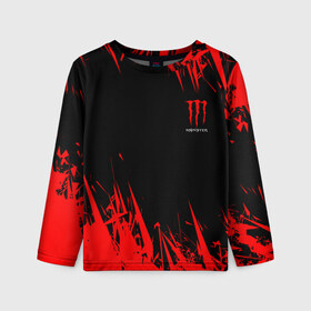 Детский лонгслив 3D с принтом MONSTER ENERGY (Z) в Ухте, 100% полиэстер | длинные рукава, круглый вырез горловины, полуприлегающий силуэт
 | black monster | bmx | claw | cybersport | energy | monster | monster energy | moto | motocross | race | sport | киберспорт | когти | монстер энерджи | монстр | мото | мотокросс | ралли | скейтбординг | спорт | т | энергия