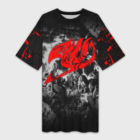 Платье-футболка 3D с принтом Хвост Феи красные брызги в Ухте,  |  | fairy tail | happy | natsu | грей фуллбастер | добенгаль | иксид | кавазу | лектор | локи | люси | нацу | нацу драгнил | ничия | пантер лили | тока | фейри тейл | фрош | хвост феи | хэппи | чарли | эрза