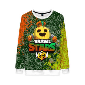 Женский свитшот 3D с принтом Brawl Stars Robot Spike в Ухте, 100% полиэстер с мягким внутренним слоем | круглый вырез горловины, мягкая резинка на манжетах и поясе, свободная посадка по фигуре | brawl | brawl stars | robospike | robot spike | spike | бравл | бравл кактус | бравл спайк | бравл старс | кактус | робоспайк | робот спайк | спайк | спайк робот