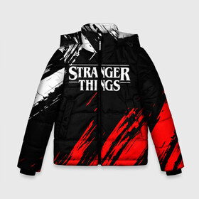 Зимняя куртка для мальчиков 3D с принтом STRANGER THINGS в Ухте, ткань верха — 100% полиэстер; подклад — 100% полиэстер, утеплитель — 100% полиэстер | длина ниже бедра, удлиненная спинка, воротник стойка и отстегивающийся капюшон. Есть боковые карманы с листочкой на кнопках, утяжки по низу изделия и внутренний карман на молнии. 

Предусмотрены светоотражающий принт на спинке, радужный светоотражающий элемент на пуллере молнии и на резинке для утяжки | 11 | stranger things | одди | одиннадцатая | очень странные дела | сериалы