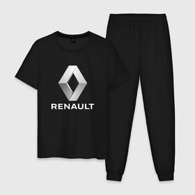 Мужская пижама хлопок с принтом RENAULT. в Ухте, 100% хлопок | брюки и футболка прямого кроя, без карманов, на брюках мягкая резинка на поясе и по низу штанин
 | abstract | auto | brand | car | geometry | renault | sport | texture | абстракция | авто | автомобильные | бренд | геометрия | классика | машины | модные | ренаулт | спорт | стиль | текстура