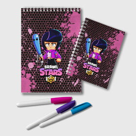 Блокнот с принтом Brawl Stars BIBI в Ухте, 100% бумага | 48 листов, плотность листов — 60 г/м2, плотность картонной обложки — 250 г/м2. Листы скреплены удобной пружинной спиралью. Цвет линий — светло-серый
 | 8 bit | 8 бит | bibi | brawl | brawl stars | crow | leon | spike | sprout | stars | бравл | бравл старс | браво старс | игра | компьютерная | кров | леон | онлайн | старс