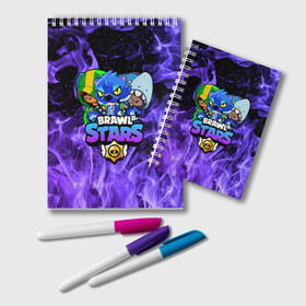 Блокнот с принтом Brawl Stars TRIO в Ухте, 100% бумага | 48 листов, плотность листов — 60 г/м2, плотность картонной обложки — 250 г/м2. Листы скреплены удобной пружинной спиралью. Цвет линий — светло-серый
 | 8 bit | 8 бит | bibi | brawl | brawl stars | crow | leon | spike | sprout | stars | бравл | бравл старс | браво старс | игра | компьютерная | кров | леон | онлайн | старс