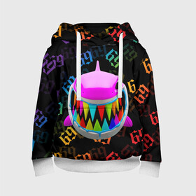 Детская толстовка 3D с принтом 6IX9INE в Ухте, 100% полиэстер | двухслойный капюшон со шнурком для регулировки, мягкие манжеты на рукавах и по низу толстовки, спереди карман-кенгуру с мягким внутренним слоем | Тематика изображения на принте: 6ix9ine | 6ix9ine  gooba | gooba | акула | сикснайн | сиксти найн | сиксти найн репер | такаши | текаши | текаши сикснайн