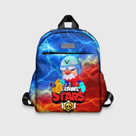 Детский рюкзак 3D с принтом BRAWL STARS GALE в Ухте, 100% полиэстер | лямки с регулируемой длиной, сверху петелька, чтобы рюкзак можно было повесить на вешалку. Основное отделение закрывается на молнию, как и внешний карман. Внутри дополнительный карман. По бокам два дополнительных кармашка | Тематика изображения на принте: bibi | brawl stars | coach mike | crow | gale | leon | leon shark | max | mecha crow | mortis | mr.p | phoenix | sally leon | sandy | spike | sprout | tara | unicorn | virus 8 bit | werewolf | ворон | оборотень